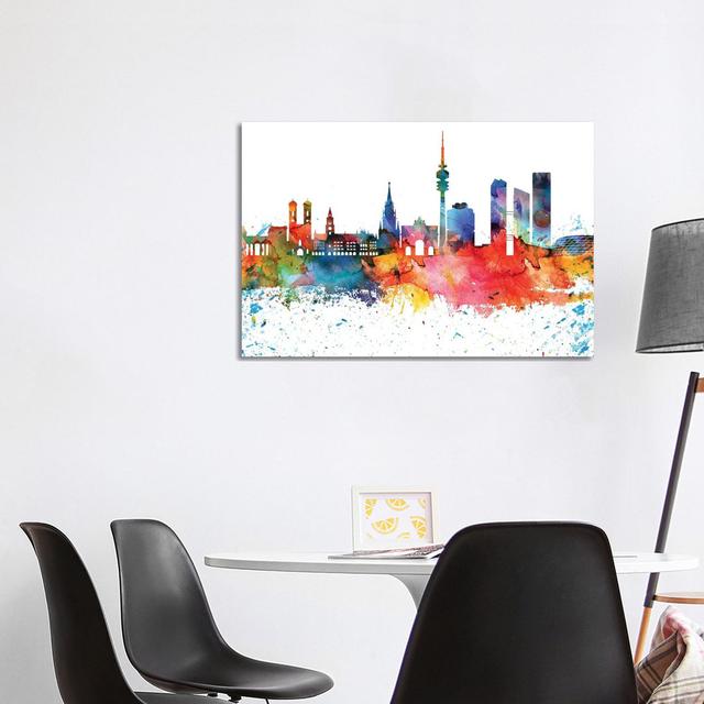 Munich Skyline by WallDecorAddict - Wrapped Canvas Painting Latitude Run Size: 66.04cm H x 101.6cm W x 3.81cm D on Productcaster.