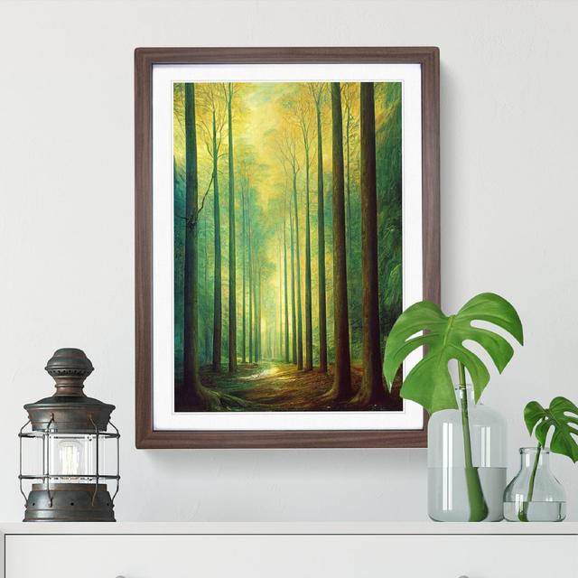 Right Through the Forest - Picture Frame Graphic Art Alpen Home Size: 34cm H x 25cm W x 2cm D, Frame Colour: Walnut on Productcaster.