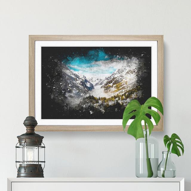 Mountain View in France - Picture Frame Graphic Art Print East Urban Home Frame Option: Oak Framed, Size: 62cm H x 87cm W x 2cm D on Productcaster.