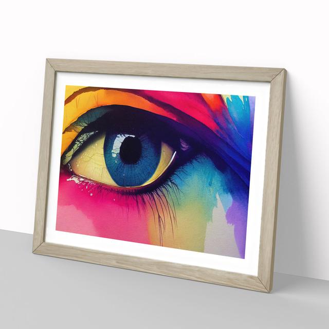 Watercolour Human Eye Vol.1 - Picture Frame Graphic Art 17 Stories Frame Colour: Oak, Size: 46cm H x 64cm W x 2cm D on Productcaster.