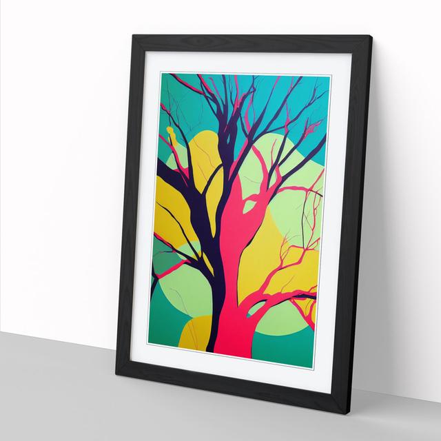 Tree Pop Art - Single Picture Frame Graphic Art Marlow Home Co. Frame Option: Black, Size: 34cm H x 25cm W x 2cm D on Productcaster.