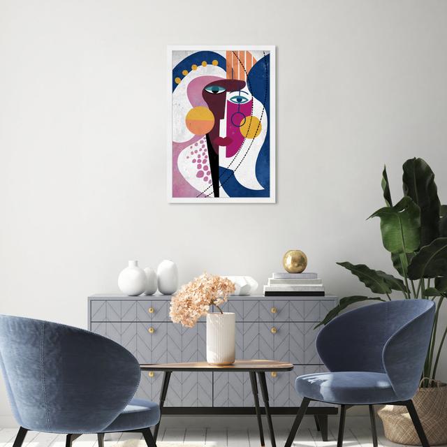 Abstract Colorful Cubist Woman Portrait by Oliver Gal - Painting Oliver Gal Frame Colour: White Framed, Size: 76.2cm H x 50.8cm W on Productcaster.