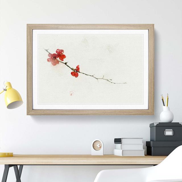 Pink Petal Falling - Picture Frame Graphic Art Print East Urban Home Size: 35cm H x 50cm W x 2cm D, Frame Option: Oak on Productcaster.