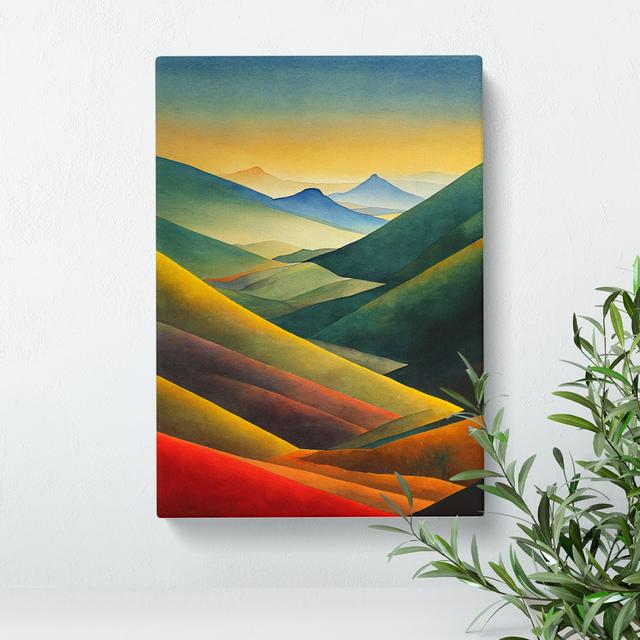 Painted Mountain Landscape No.3 - Wrapped Canvas Painting Alpen Home Size: 76cm H x 50cm W x 3cm D on Productcaster.