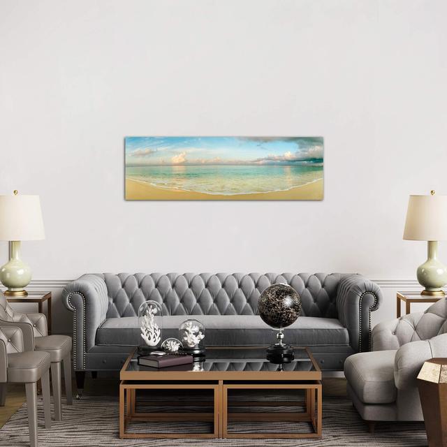 'Cloudy Beachscape, Seven Mile Beach, Grand Cayman, Cayman Islands' Photograph on Wrapped Canvas Highland Dunes Size: 50.8cm H x 152.4cm W x 3.81cm D on Productcaster.