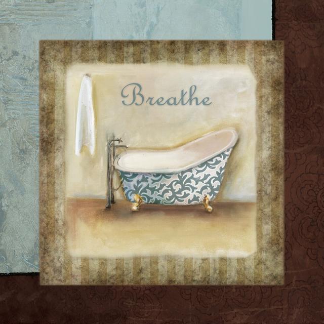 Breathe Blue Bath - Wrapped Canvas Painting Print Fleur De Lis Living Size: 91cm H x 91cm W x 3.8cm D on Productcaster.