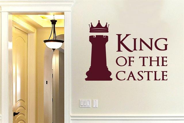 King of The Castle Chess Piece Wall Sticker Maturi Colour: Burgundy, Size: Large on Productcaster.