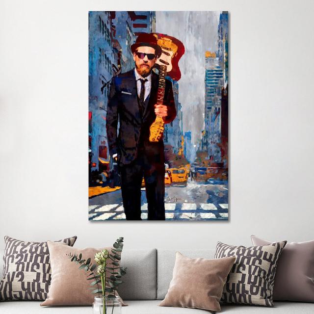 Rebel In A Suit - Wrapped Canvas Painting ClassicLiving Size: 152.4cm H x 101.6cm W x 3.81cm D on Productcaster.