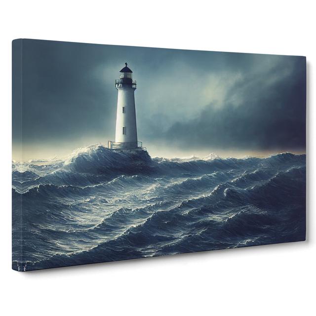 Enviable Lighthouse - Wrapped Canvas Print Breakwater Bay Size: 40cm H x 60cm W x 3cm D on Productcaster.