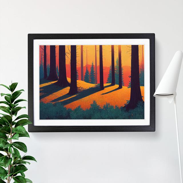 Bold Summer Forest Sunset Vol.2 - Picture Frame Graphic Art Alpen Home Size: 25cm H x 34cm W x 2cm D, Frame Colour: Black Framed on Productcaster.