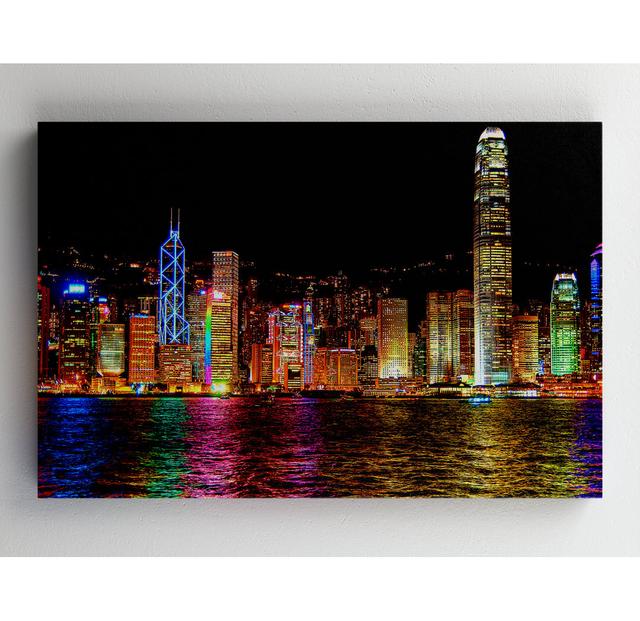 Eine Symphonie der Lichter Hongkong - Druck auf Leinwand ohne Rahmen ModernMoments Größe: 34,3 cm H x 48,5 cm B on Productcaster.