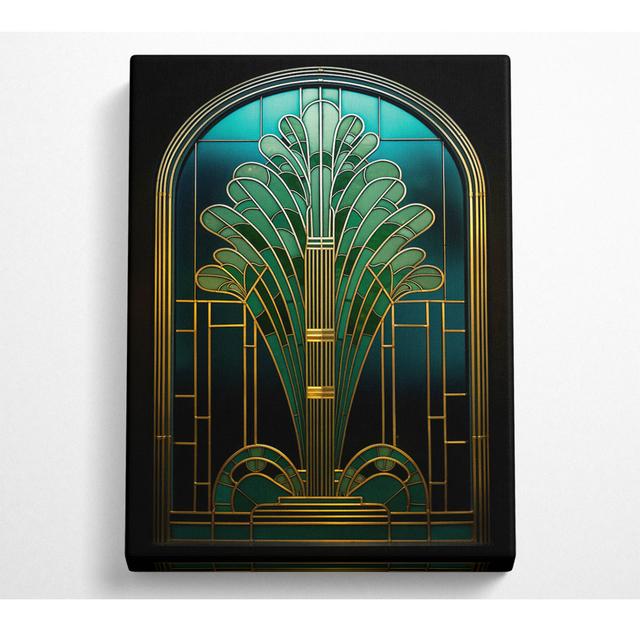 Stained Glass Green Canvas Art Print Rosdorf Park Size: 101.6cm H x 142.2cm W on Productcaster.