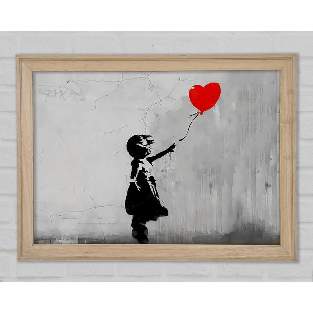 Love Heart Balloon Grey - Single Picture Frame Art Prints Rosalind Wheeler Size: 21cm H x 29.7cm W x 1.5cm D on Productcaster.