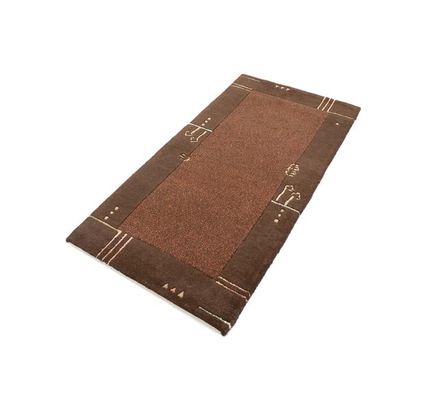 Gamelin Damask Hand-Knotted Rectangle: 140' X 70' Brown Area Rug Bloomsbury Market on Productcaster.