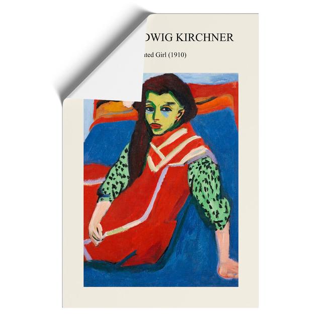 Seated Girl by Ernst Ludwig Kirchner - Unframed Graphic Art East Urban Home Size: 30cm H x 21cm W x 0.1cm D on Productcaster.