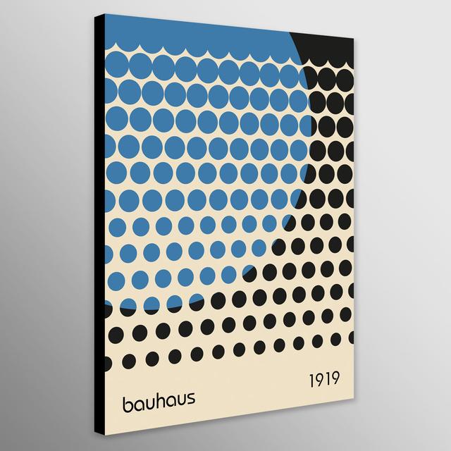 Bauhaus Bauhaus - Circles On Circle Blue Wall Art - Print on Canvas Metro Lane Size: 41cm H x 31cm W x 4cm D on Productcaster.