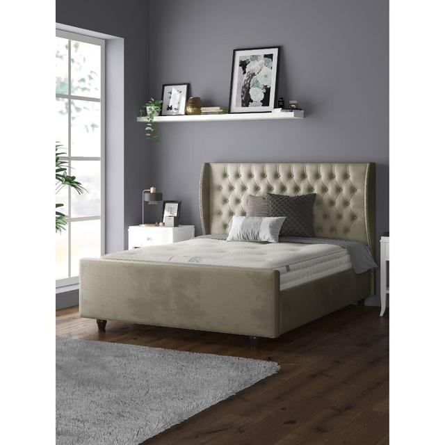 Bartelt Upholstered Bed Frame Mercer41 Colour: Coffee, Size: Super King (6') on Productcaster.