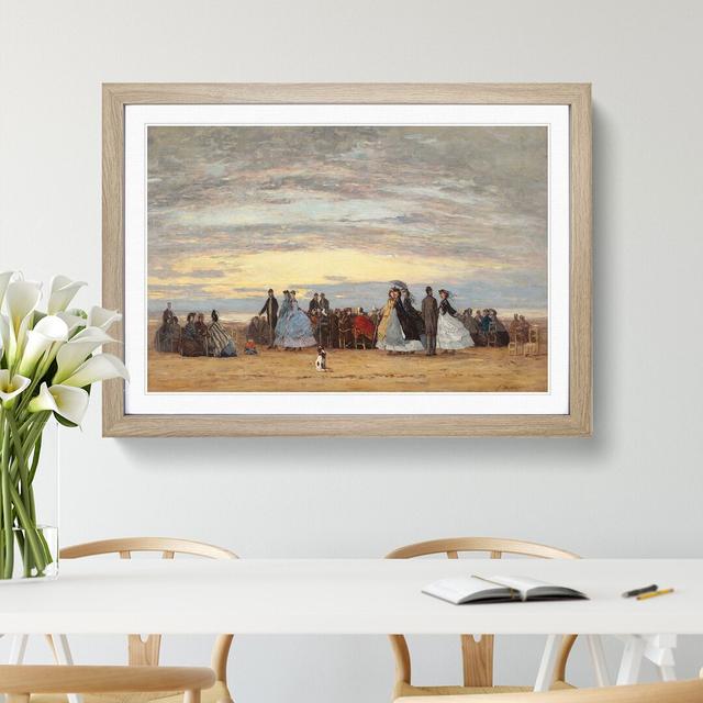 The Beach at Villerville by Eugene Boudin - Picture Frame Painting East Urban Home Frame Option: Oak Framed, Size: 36cm H x 48cm W x 2cm D on Productcaster.