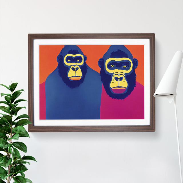 Gorilla Abstract Vol.2 - Picture Frame Graphic Art World Menagerie Format: Walnut Framed, Size: 25cm H x 34cm W x 2cm D on Productcaster.