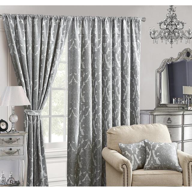 Dierking Pencil Pleat Blackout Curtains Mercer41 Colour: Silver, Panel Size: 229 W x 229 D cm on Productcaster.