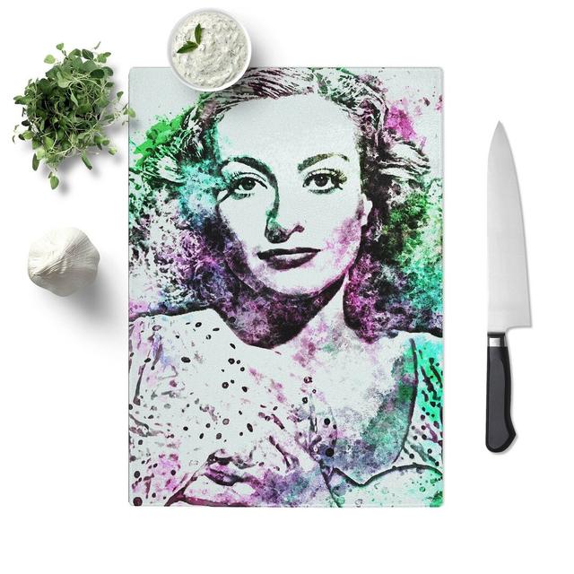 Glass Joan Crawford in Abstract Chopping Board East Urban Home Size: 28.5 cm W x 20 cm L on Productcaster.