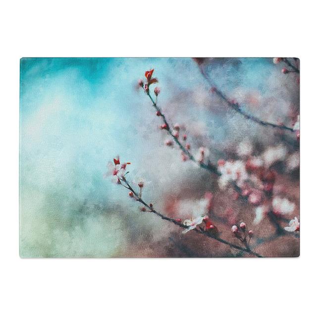 Cherry Blossom Tree Painting Chopping Board East Urban Home Size: 0.4cm H x 20cm W x 28.5cm L on Productcaster.