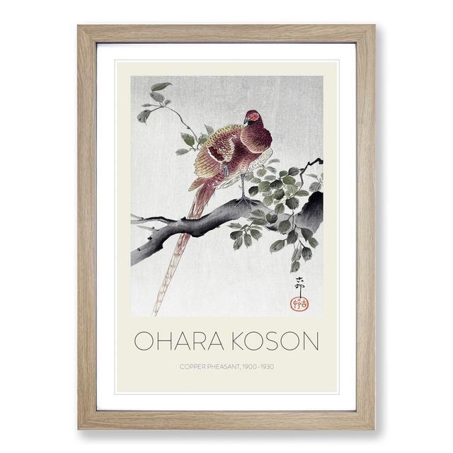 Copper Pheasant by Ohara Koson - Picture Frame Art Prints East Urban Home Size: 36cm H x 27cm W x 2cm D, Frame Option: Oak on Productcaster.