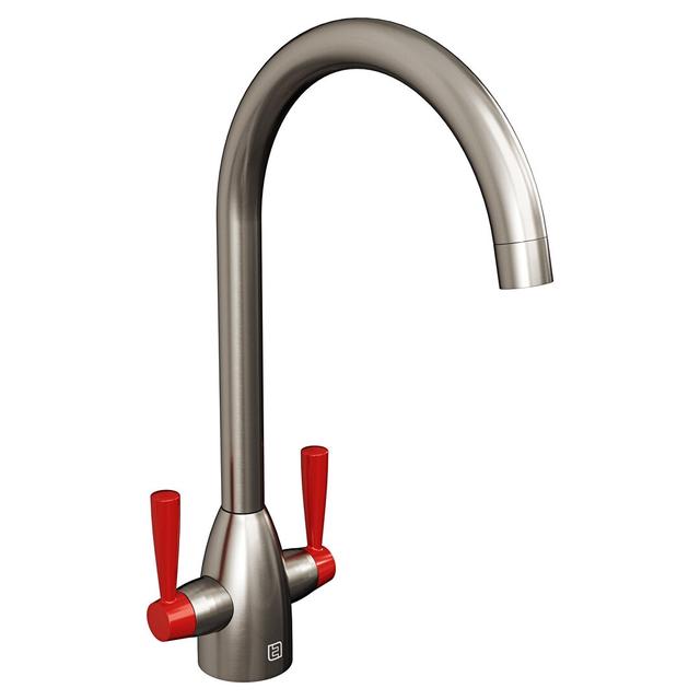 Astoria Twin Lever Monobloc Tap Belfry Kitchen Finish: Nickel on Productcaster.