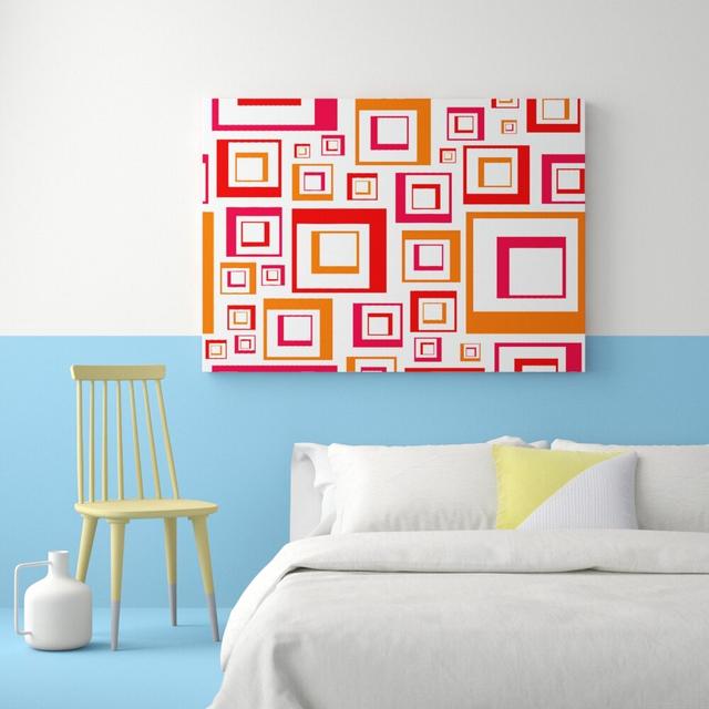 'Maze of Squares' Graphic Art Print on Wrapped Canvas East Urban Home Size: 101.6 cm H x 142.2 cm W on Productcaster.