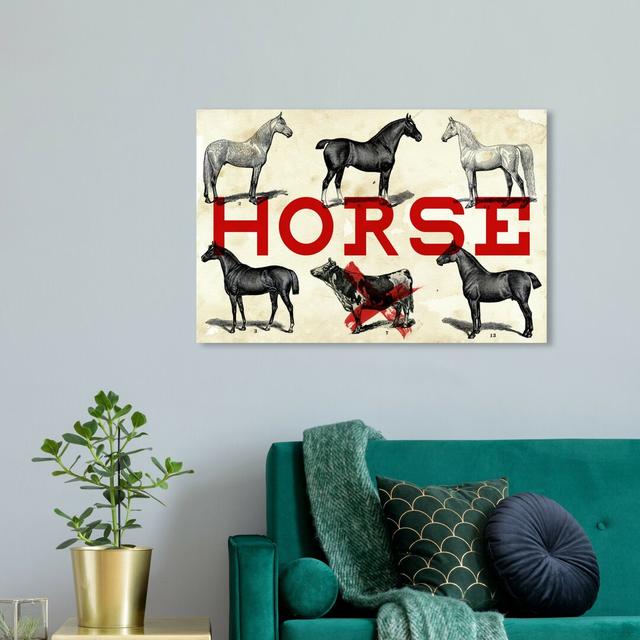 'Horse' Graphic Art Print on Canvas East Urban Home Size: 109.2 cm H x 109.2 cm W on Productcaster.