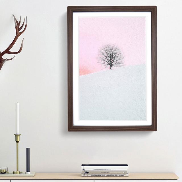 A Winter Tree at Sunset - Picture Frame Painting Print on Paper East Urban Home Frame Option: Walnut Framed, Size: 63cm H x 45cm W x 2cm D on Productcaster.