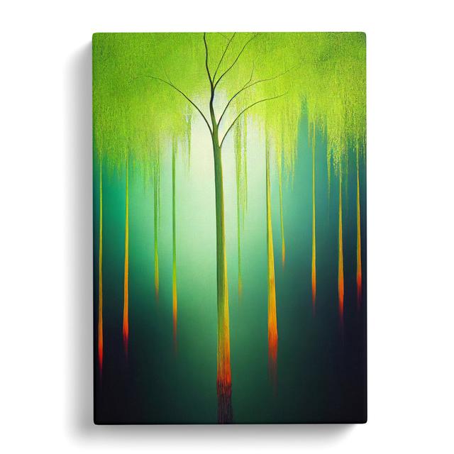 CAN-V0523-2841X Weeping Willow Tree Abstract - Wrapped Canvas Graphic Art Marlow Home Co. Size: 50cm H x 35cm W x 3cm D on Productcaster.