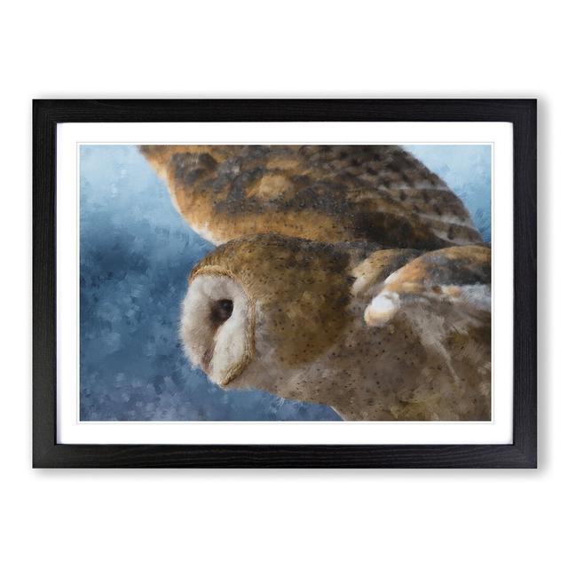 Barn Owl In The Snow - Picture Frame Painting East Urban Home Format: Black, Size: 62cm H x 87cm W x 2cm D on Productcaster.