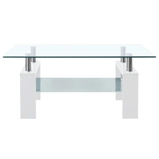 Berlynn 4 Legs Coffee Table Metro Lane Table Base Colour: White on Productcaster.