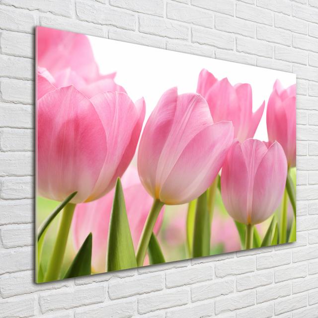 Pink Tulips - Unframed Art Prints on Glass Ebern Designs on Productcaster.