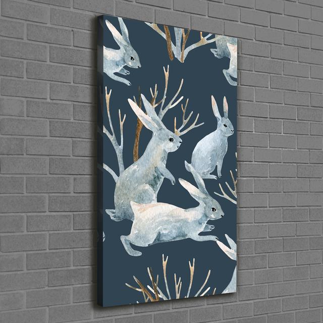 Rabbits - Wrapped Canvas Art Prints August Grove on Productcaster.