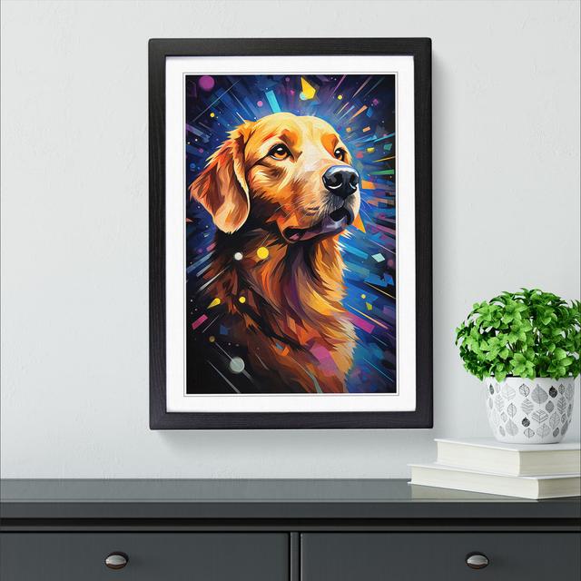 Golden Retriever Futurism Marlow Home Co. Format: Black Framed, Size: 64cm H x 46cm W on Productcaster.