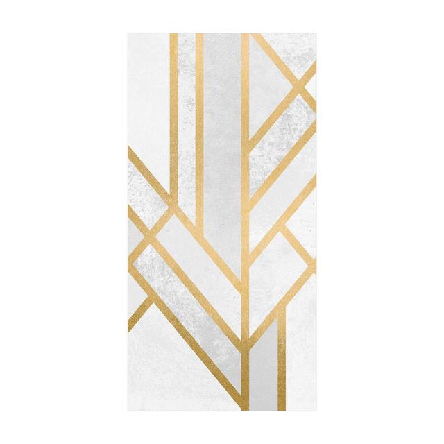 Tharptown Power Loomed Gold/White Rug Canora Grey Rug Size: Rectangle 120 x 240cm on Productcaster.