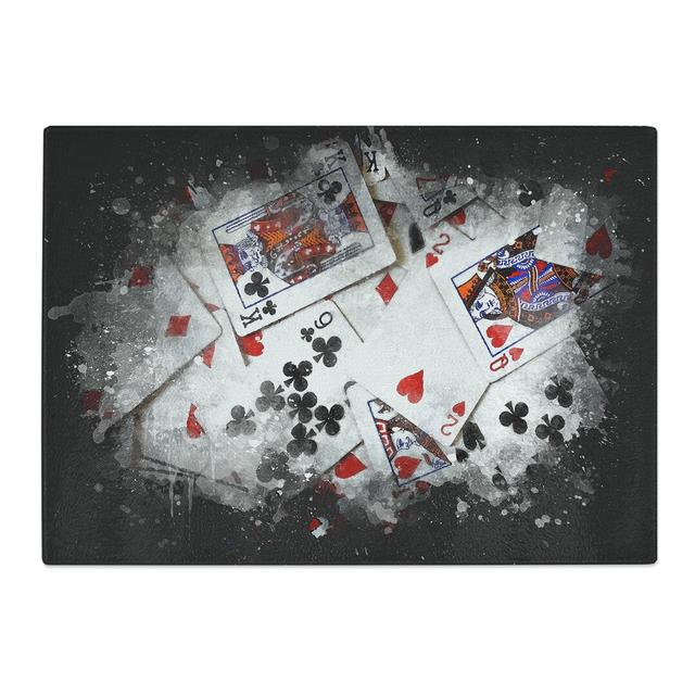 Tempered Glass Deck of Cards Chopping Board East Urban Home Size: 20 cm x 28.5 cm on Productcaster.