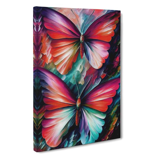 Pair of Butterflies No.2 - Wrapped Canvas Graphic Art Brambly Cottage Size: 50cm H x 35cm W x 3cm D on Productcaster.