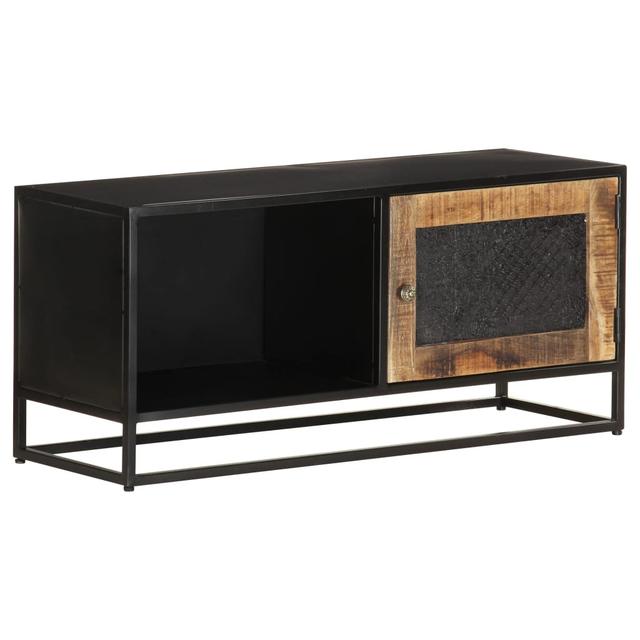 Rough Mango Wood TV Cabinet - 90X30x40 Cm - Rustic Entertainment Center Williston Forge on Productcaster.