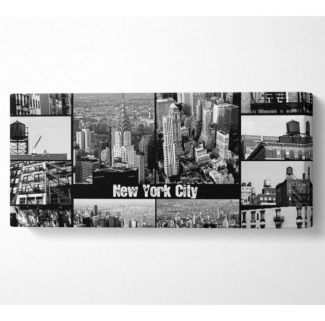 New York City Collage - Kunstdrucke auf Leinwand - Wrapped Canvas Ebern Designs Größe: 40,6 cm H x 101,6 cm B x 10 cm T on Productcaster.