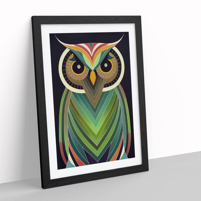 Unique Owl Art No.7 Abstract - Picture Frame Graphic Art Alpen Home Frame Colour: Black Framed, Size: 46cm H x 34cm W x 2cm D on Productcaster.