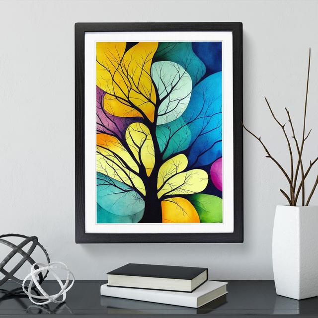 Colourful Tree Leaves No.5 Abstract - Single Picture Frame Print Marlow Home Co. Size: 34cm H x 25cm W x 2cm D, Frame Colour: Black on Productcaster.