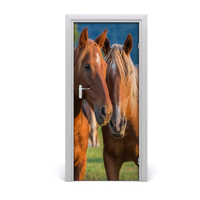 Two Horses Wall Door Sticker East Urban Home on Productcaster.