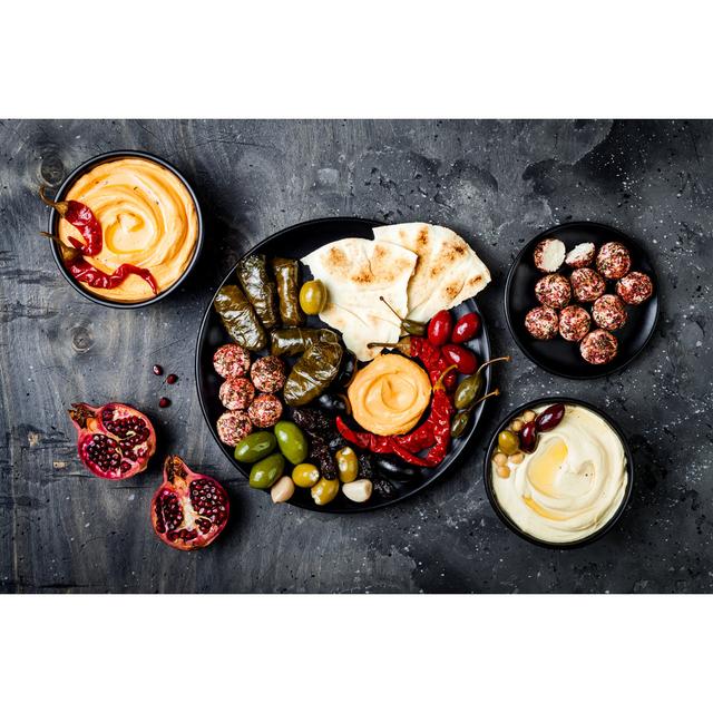 Arabic Appetizer Platter - Wrapped Canvas Photograph 17 Stories Size: 30cm H x 46cm W x 3.8cm D on Productcaster.