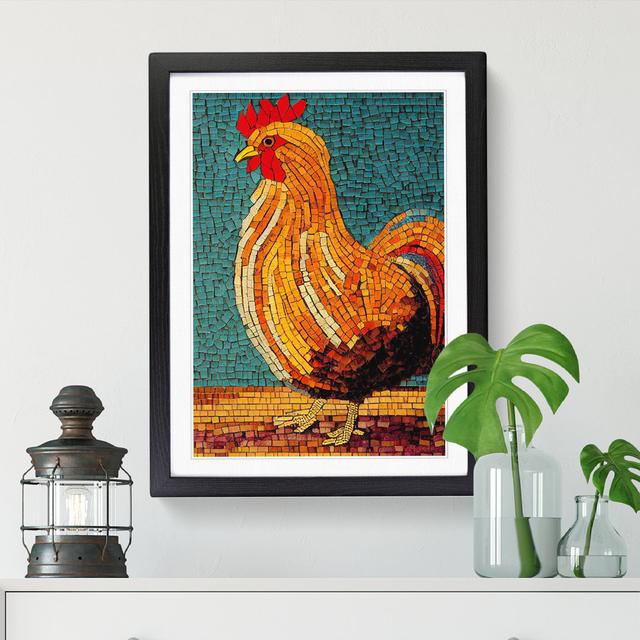 Chicken Mosaic - Single Picture Frame Graphic Art Brambly Cottage Format: Walnut Framed, Size: 34cm H x 25cm W x 2cm D on Productcaster.