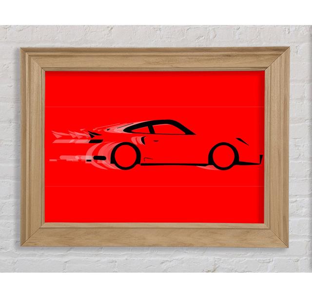 Red Porsche Blur - Single Picture Frame Art Prints Bright Star Size: 100cm H x 141.4cm W x 8cm D on Productcaster.