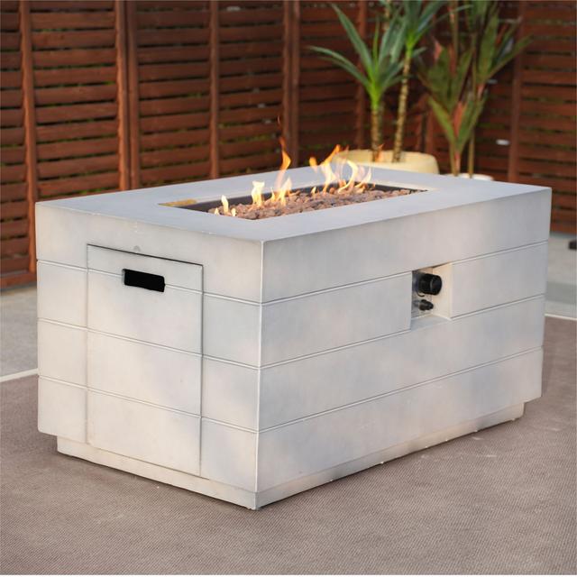 Mireno Propane Outdoor Fire Pit with Lid Ebern Designs on Productcaster.