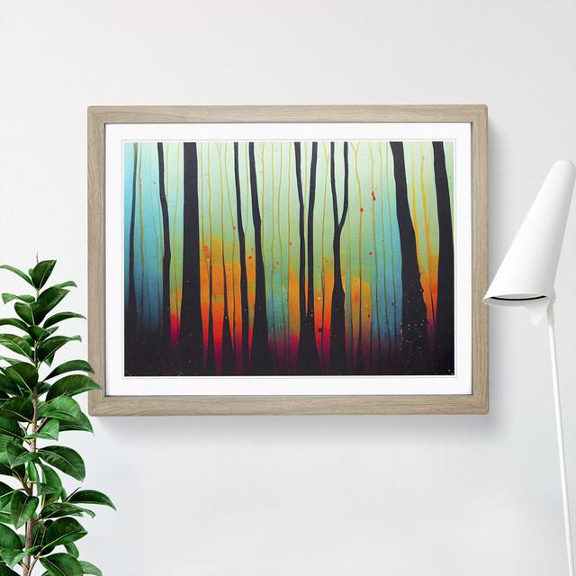 Splashed Forest Vol.1 Abstract - Picture Frame Graphic Art Alpen Home Size: 34cm H x 46cm W x 2cm D, Format: Oak on Productcaster.